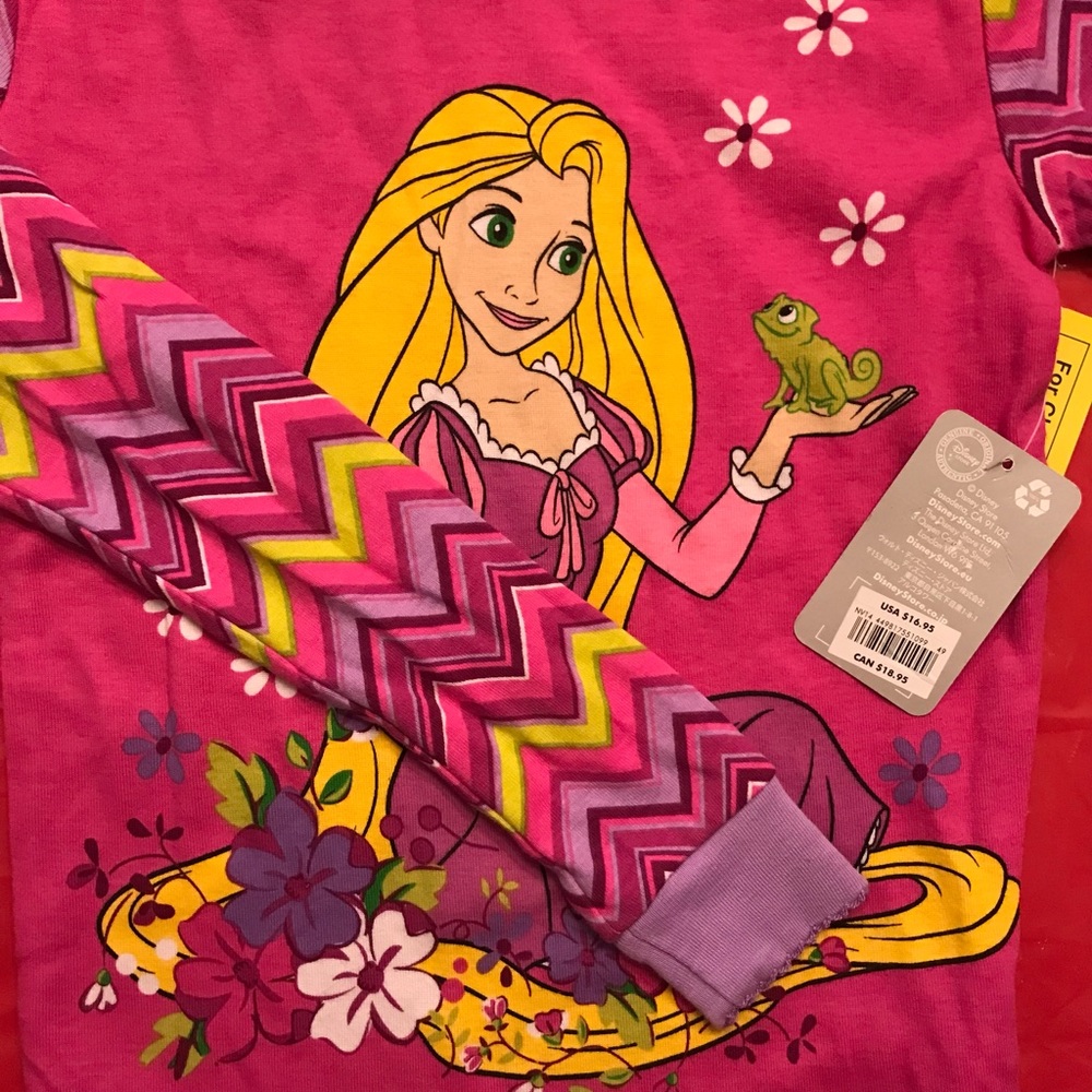 Girls Disney Rapunzel sz 8 long sleeve T or PJ top - Picture 3 of 5